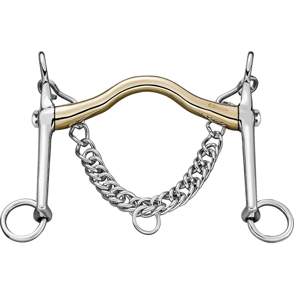 Bemelmans Weymouth Bit, 14mm Sensogan — Revolving Stainless Steel Cheeks