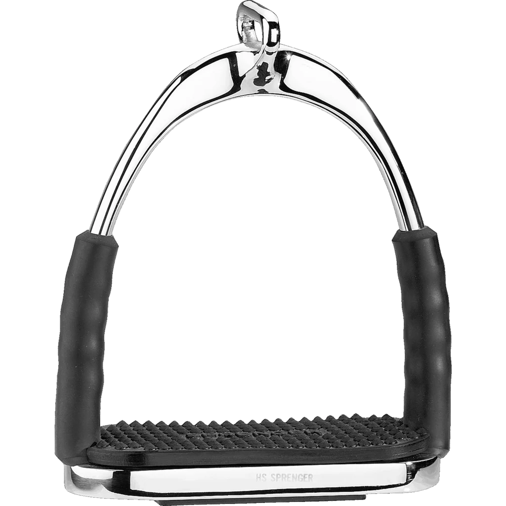 HS System-4 stirrup with offset eye and black pad