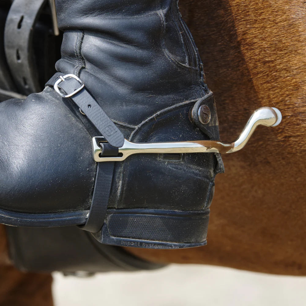 Swan Neck Dressage Spurs — German Silver