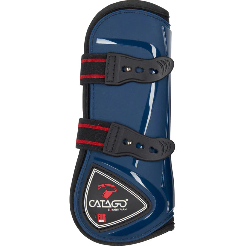 Blue Catago® FIR-Tech Tendon Boots with ceramic-infused lining for horse leg protection and support during riding and training