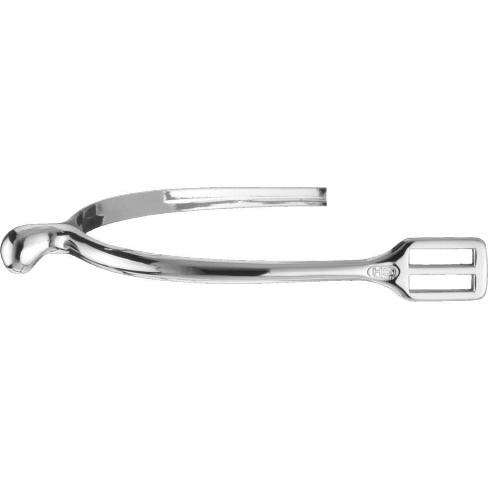 Children’s Spurs – Chrome, 15mm Rounded Neck, No Rowel, with Strap