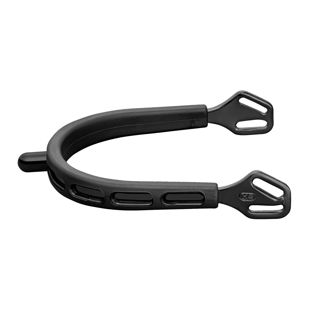 Ultra Fit Extra Grip Spurs – 15mm Stainless Steel/Black with Rounded Neck