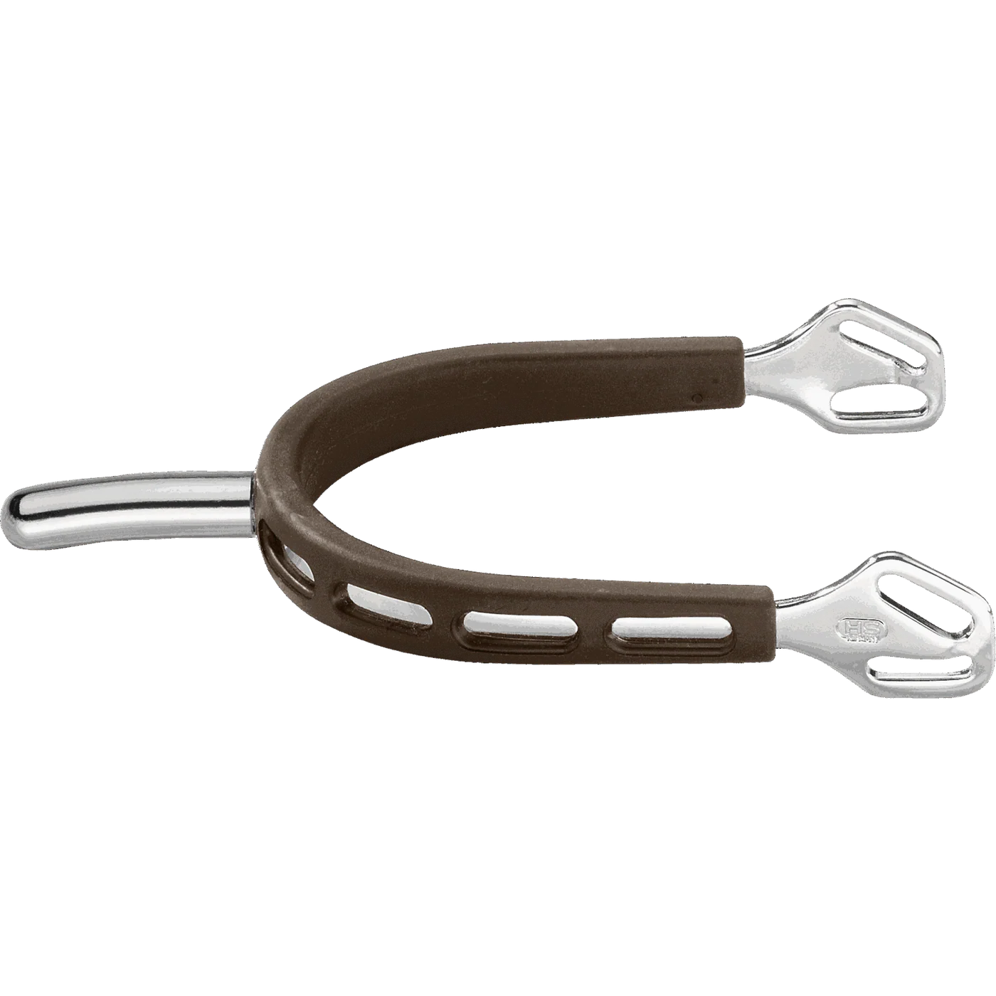 Ultra Fit Brown Grip Spurs — 35mm Stainless Steel with Rounded Neck
