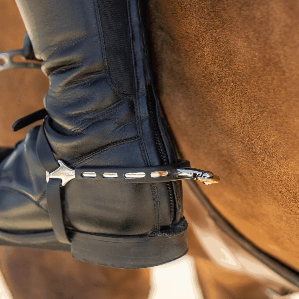 Ultra Fit Extra Grip Spurs – 35mm Stainless Steel, Horizontal Neck with Comfort Roller
