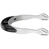 Herm Sprenger FairRider Spurs – 20mm Rounded Neck, Silver Aluminum with Black Neck