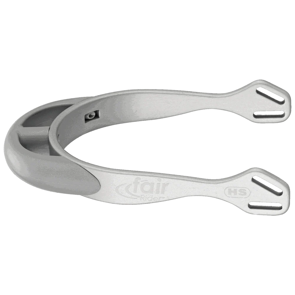 Herm Sprenger FairRider Spurs – 20mm Rounded Neck, Silver Aluminum with Silver Neck