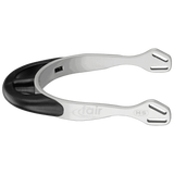 Herm Sprenger FairRider Spurs – 25mm Rounded Neck, Silver Aluminum with Black Neck