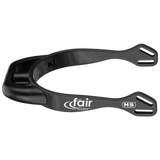 Herm Sprenger FairRider Spurs – 20mm Flat Neck, Black Aluminum with Black Neck