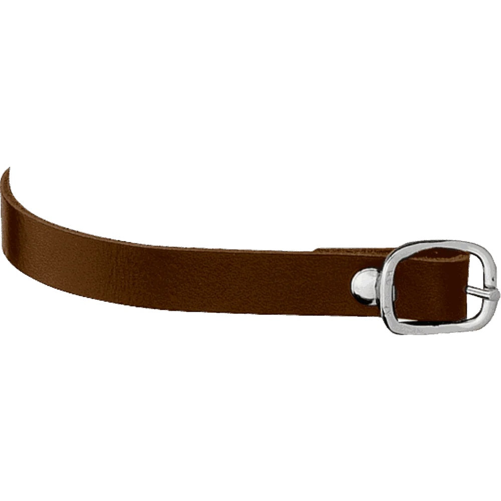 HS SPUR STRAPS LEATHER BROWN 45CM - WITH CHROME-PLATED STEEL BUCKLES