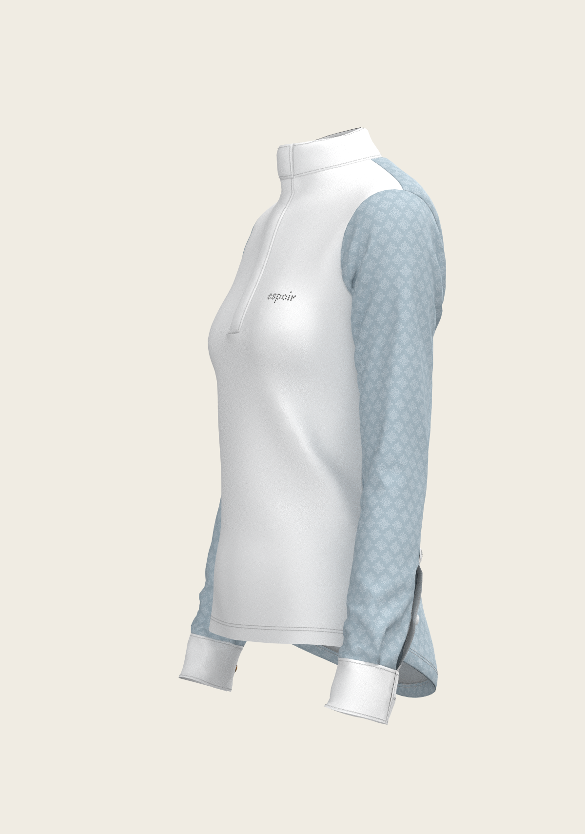 Sky Blue Long Sleeve Luxury Show Shirt for Equestrians