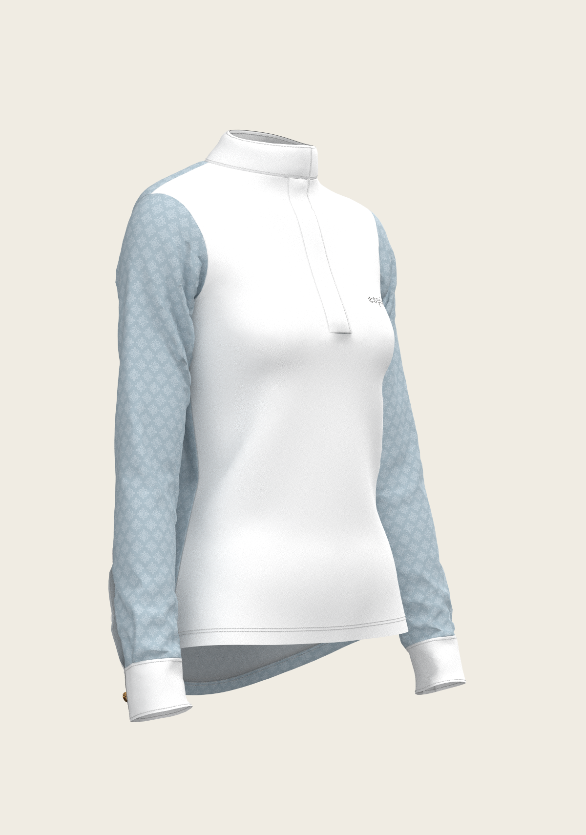 Sky Blue Long Sleeve Luxury Show Shirt for Equestrians