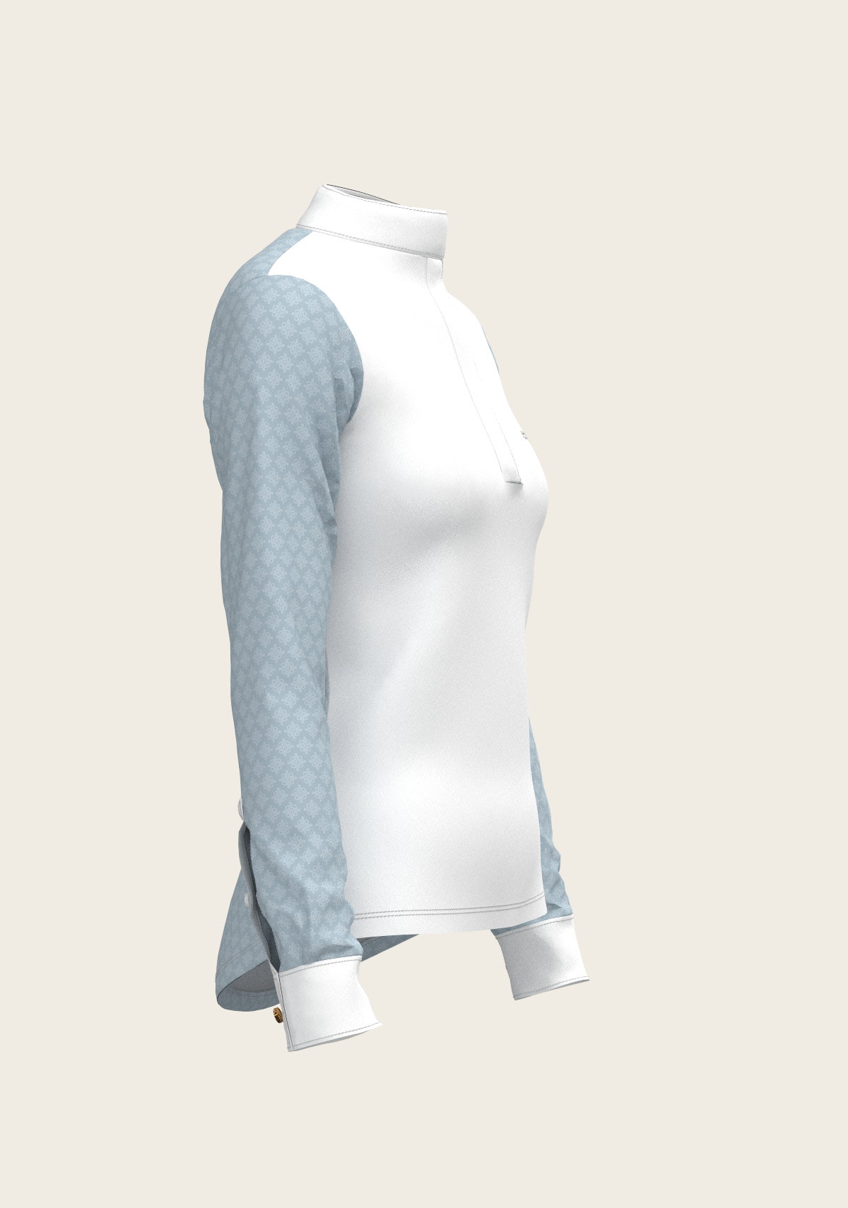 Sky Blue Long Sleeve Luxury Show Shirt for Equestrians