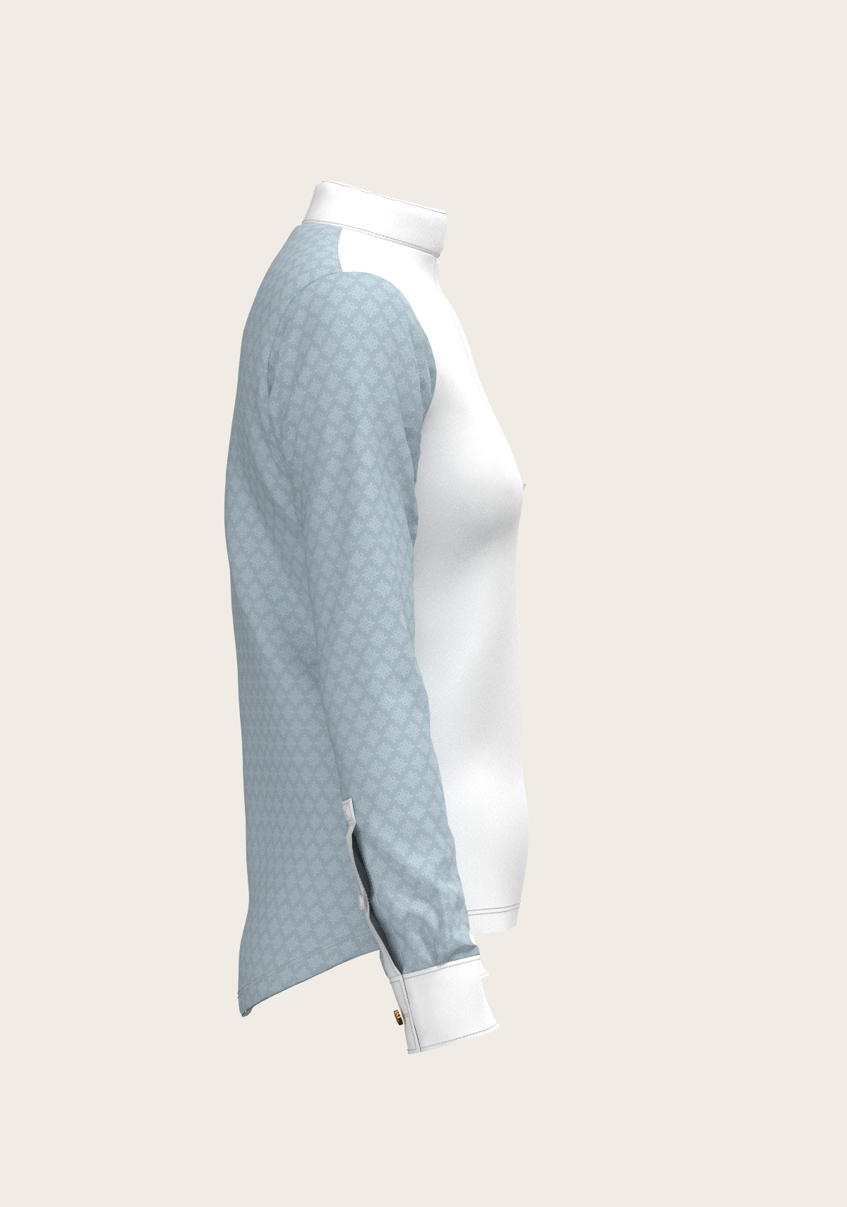 Sky Blue Long Sleeve Luxury Show Shirt for Equestrians