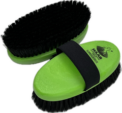 haas face brush for horses in green
