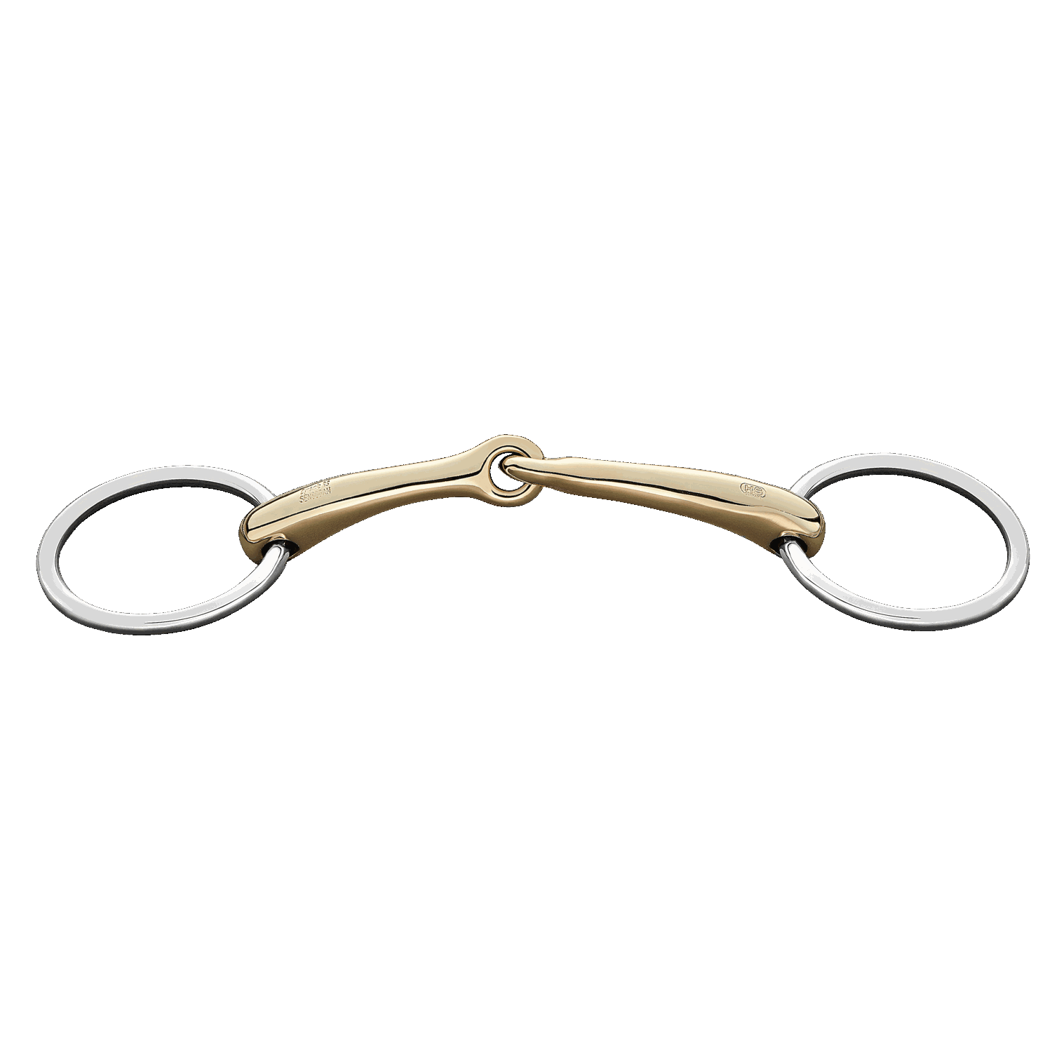 Herm Sprenger® Dynamic RS Bradoon — Single-Jointed Sensogan, 14mm Mouth, 55mm Rings