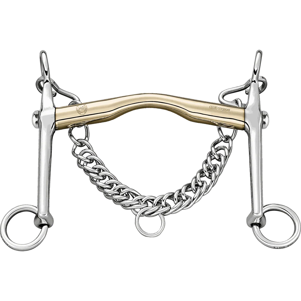 HO Weymouth Bit, Sensogan, 14mm — With Revolving Stainless Steel Cheeks