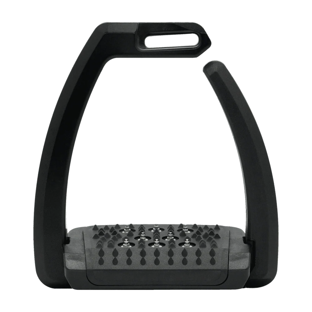 Herm Sprenger Aero stirrup, black finish with grip spikes