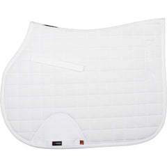 White Catago® FIR-Tech All Purpose Saddle Pad with ceramic-infused lining and anatomical shape for horse comfort and everyday riding