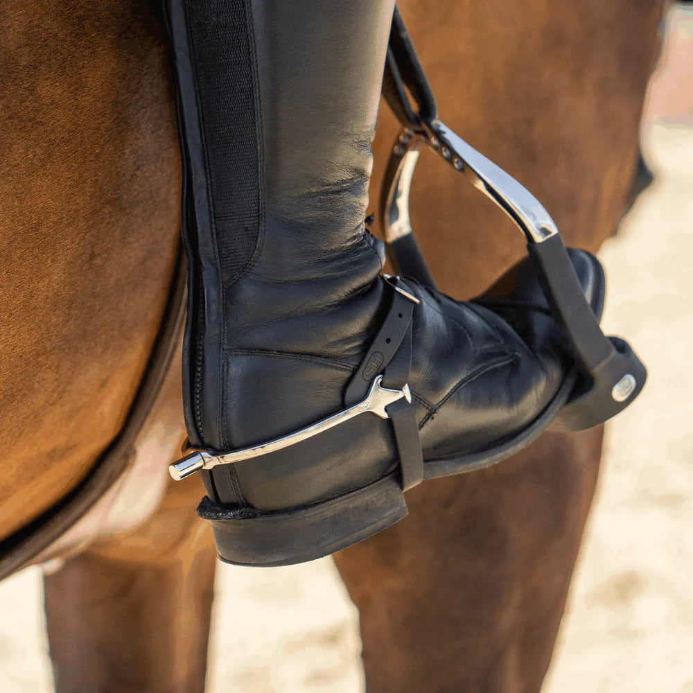 Spurs Slimline Bootprotect — Stainless Steel, 15mm Flat Neck