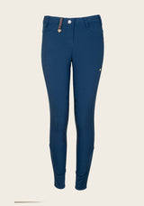 Front view of Espoir performance breech showing sleek fit, golden front fittings, and breathable stretch fabric.