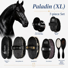 Grooming set by Haas, curated by HorseHaus, containing 7 horse brushes, including Feger, Kavallerie, Diva Exklusiv