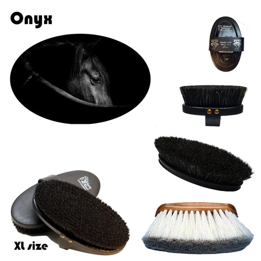 HorseHaus Grooming Set "Black Onyx" | XL Brushes for Sensitive Horses