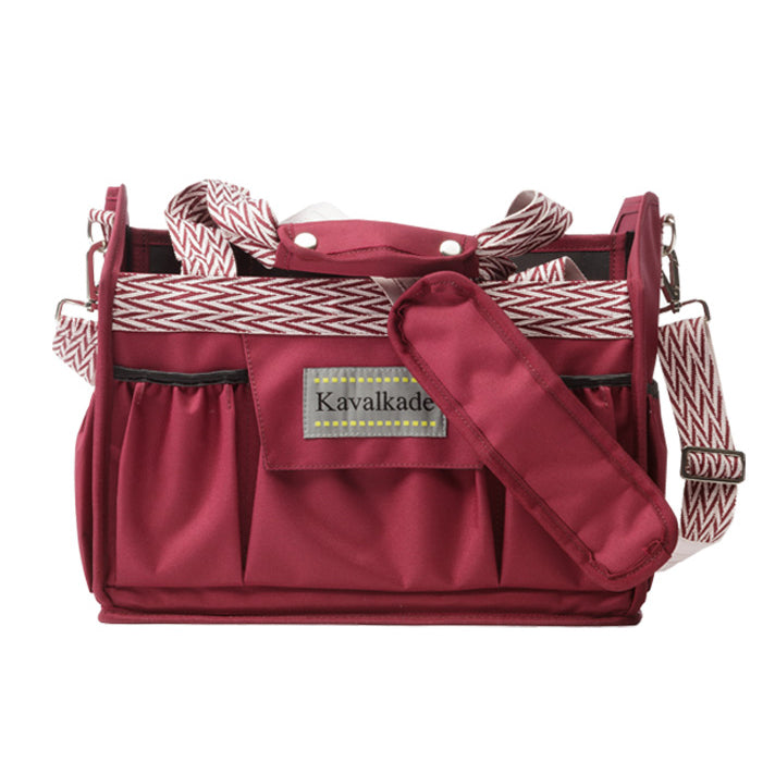 horse grooming tote by kavalkade in burgundy