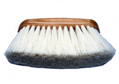 a horse dandy brush with natural long bristles