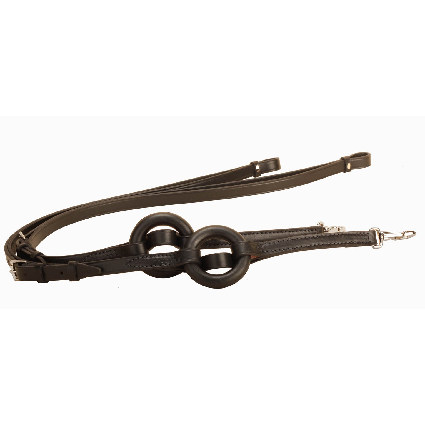 brown leather donut side reins